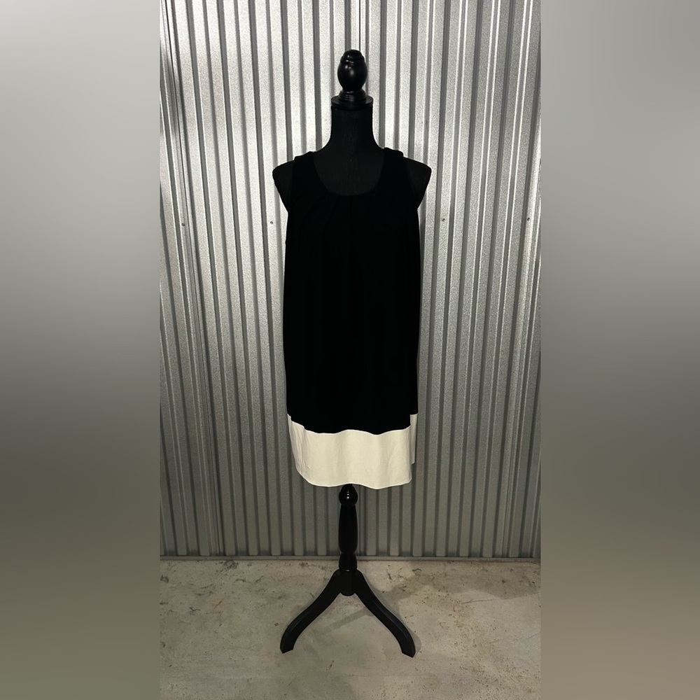 Women’s Joseph Ribkoff Vintage 90s Blue White Sleeveless Midi Dress Size 10 - Picture 1 of 3